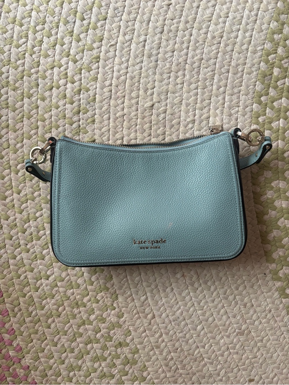 kate spade Pebbled Leather Shoulder Bag in Light Blue